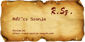 Rácz Szonja névjegykártya